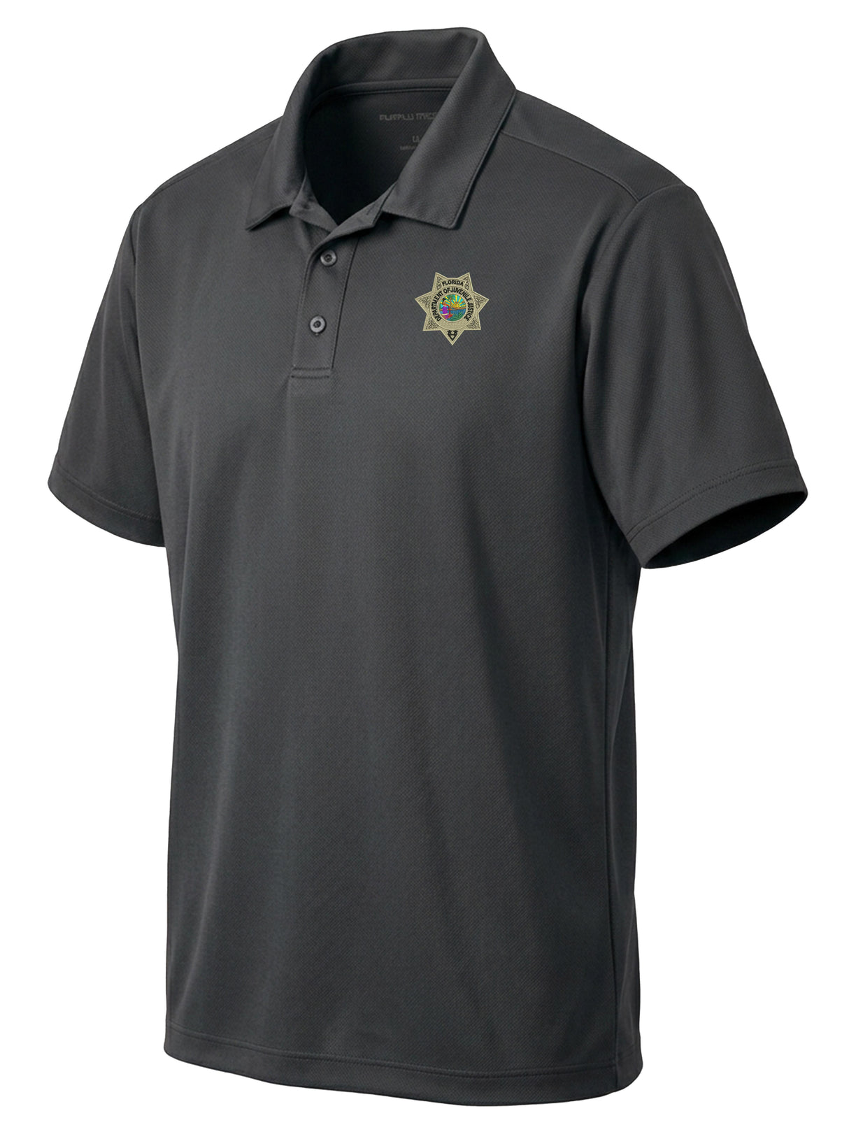 Florida Department of Juvenile Justice (DJJ) Men's Dri Fit Polo Slate Gray government employee uniform shirt