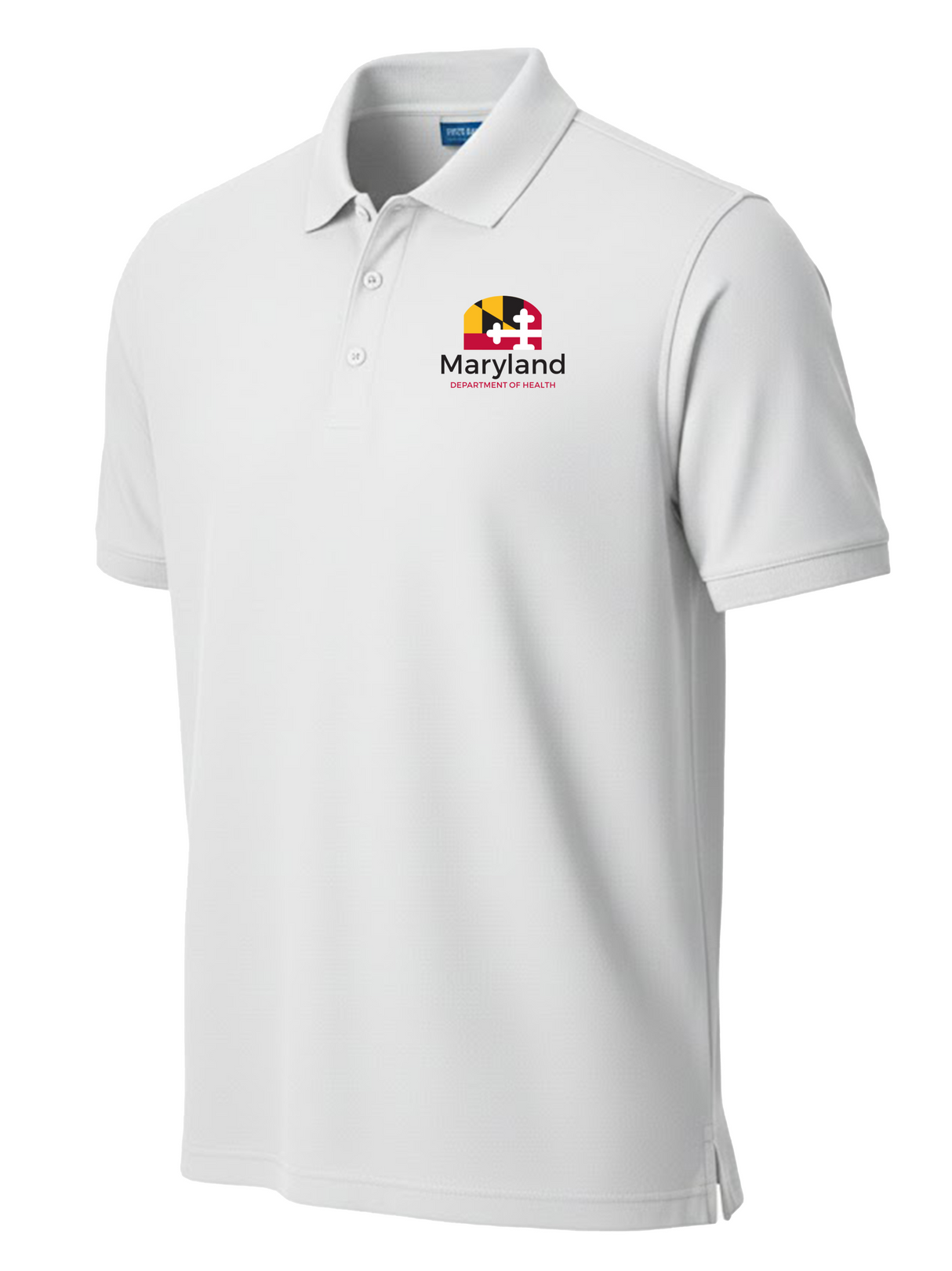 Maryland Department of Health (MDH) Men's Polo White government employee uniform
