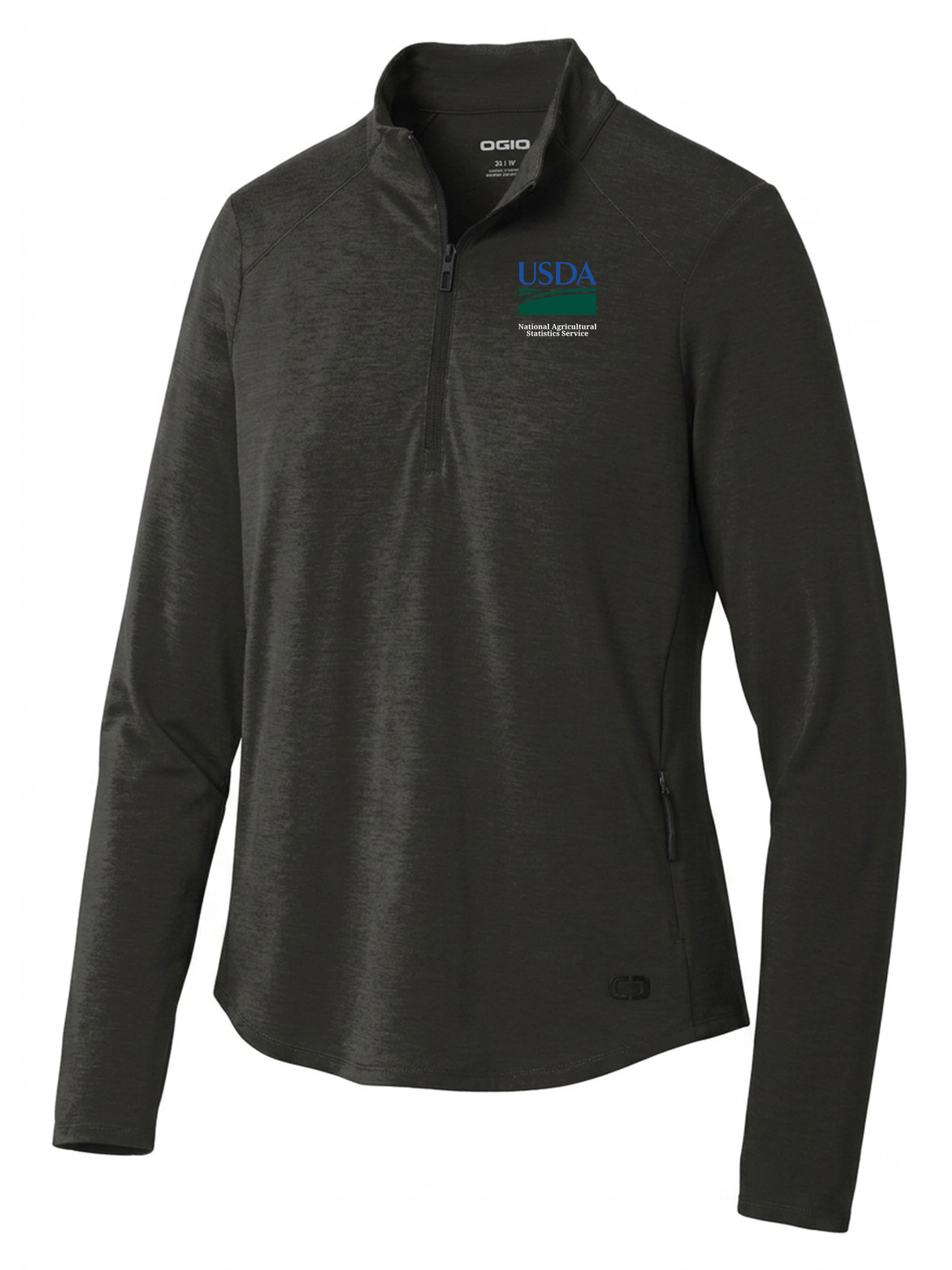 National Agriculture Statistics Service (NASS) Women's Motion 1/4 Zip Black government employee uniform shirt