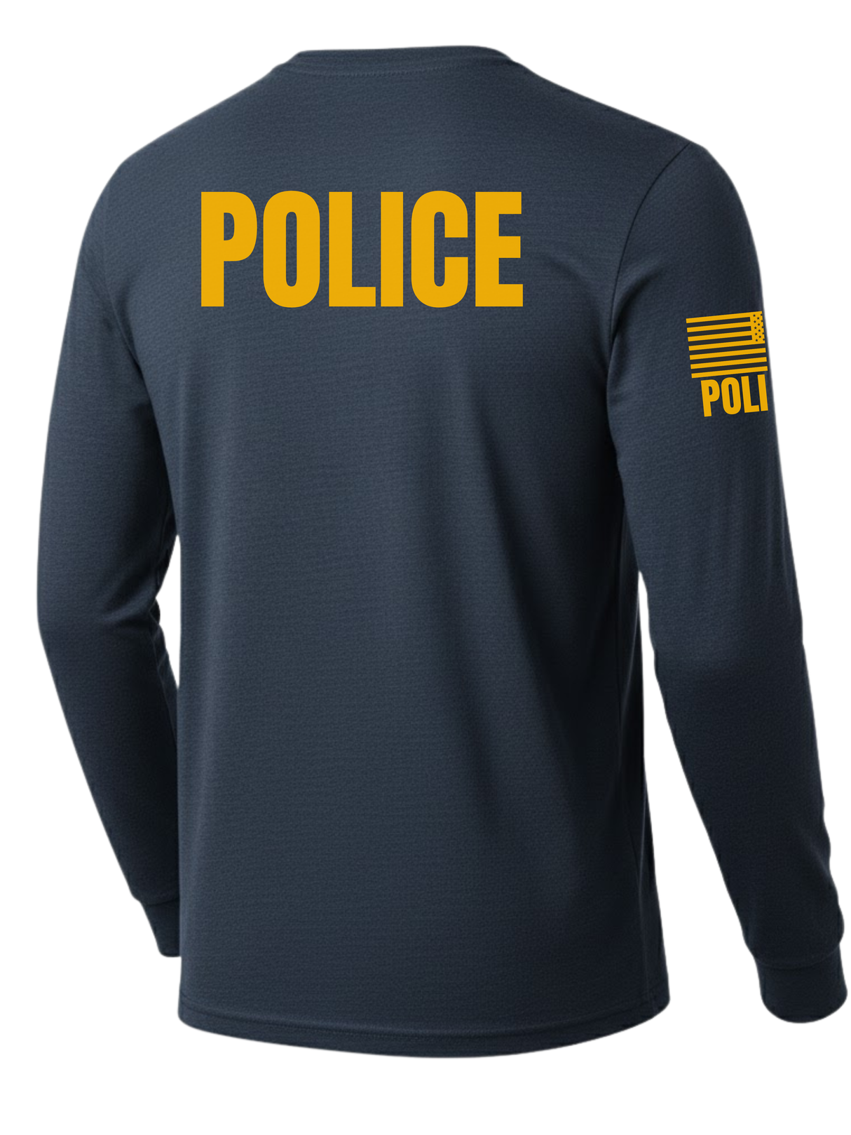 Navy Blue Police Men's Shirt - Long Sleeve (Golden Yellow)