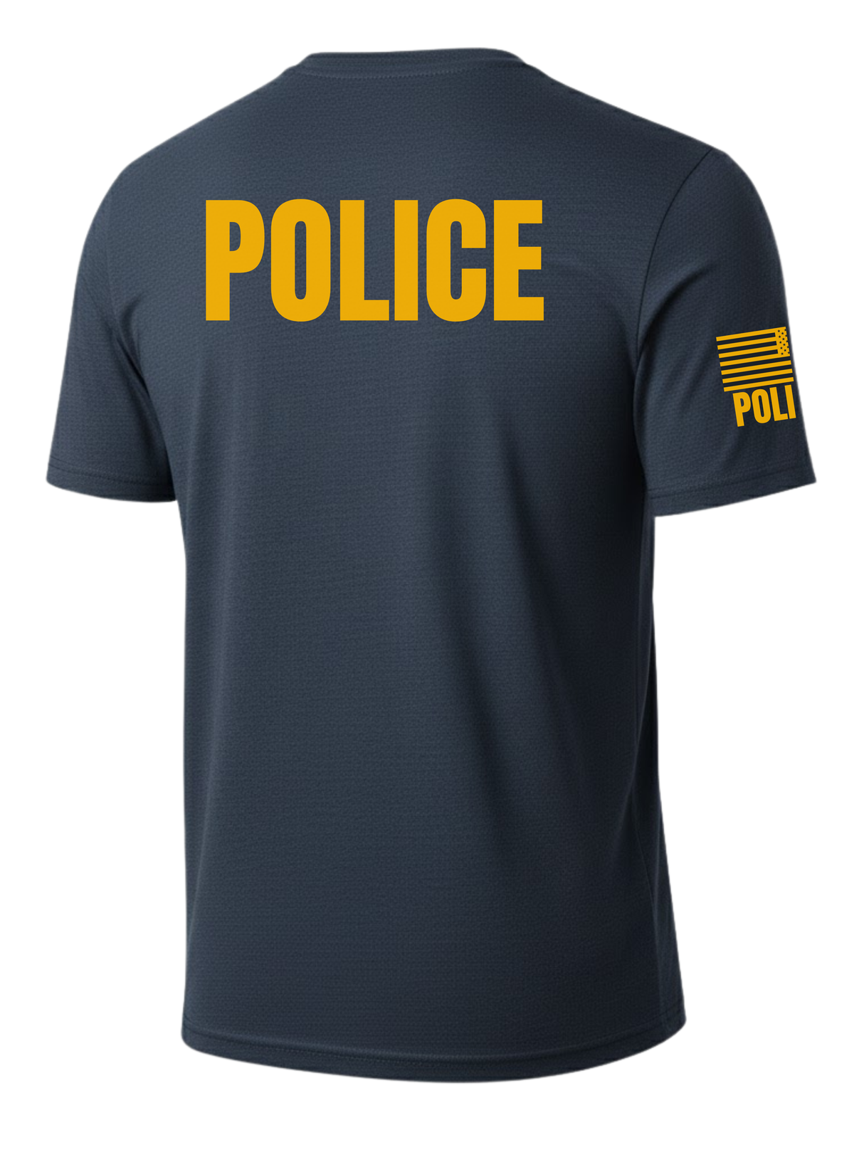 Navy Blue Police Men's Shirt - Short Sleeve (Golden Yellow)