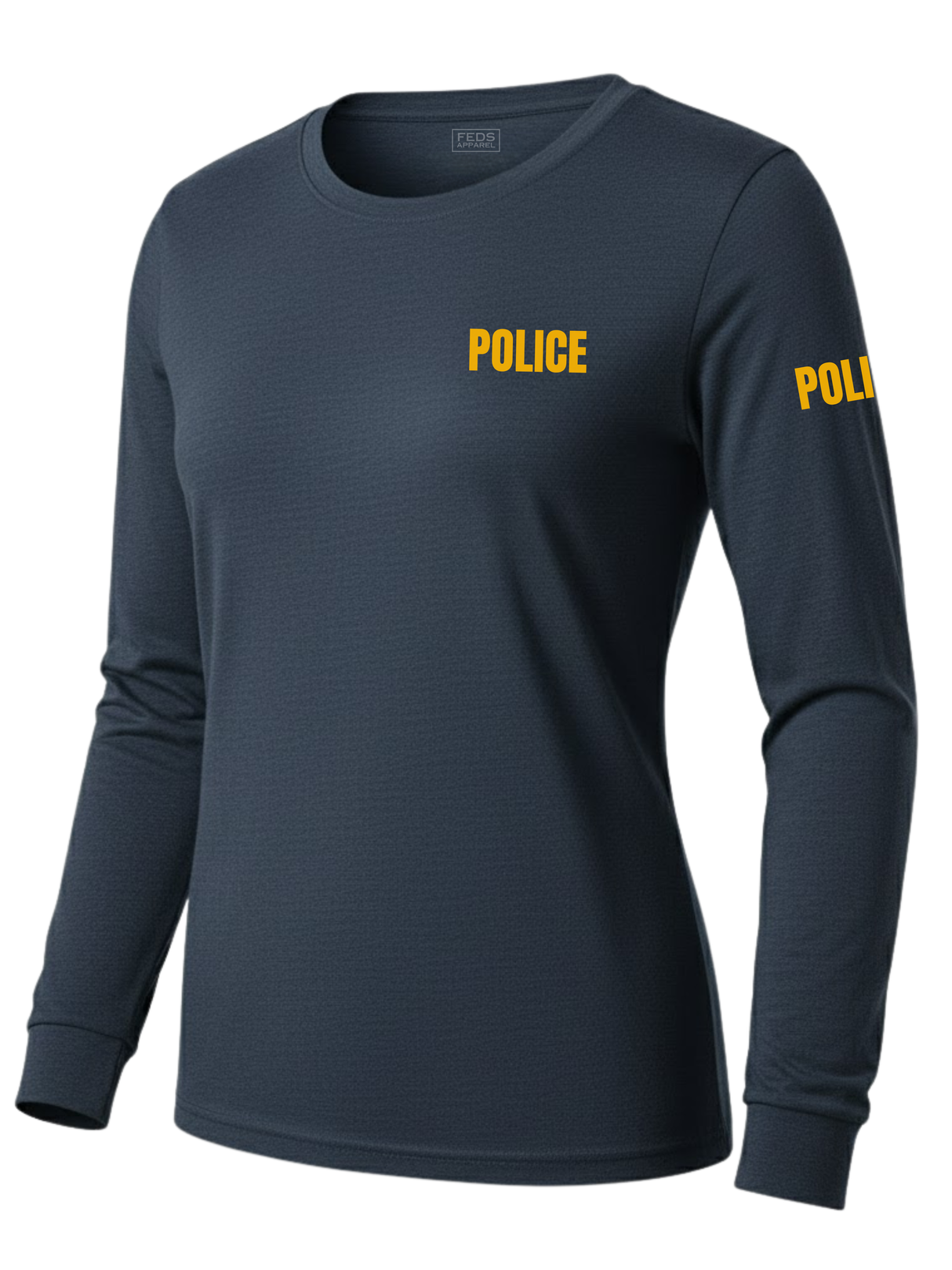 Navy Blue Police Women's Shirt - Long Sleeve (Golden Yellow)