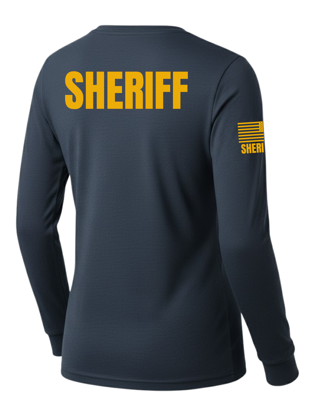 Navy Blue Sheriff Women's Shirt - Long Sleeve (Golden Yellow)