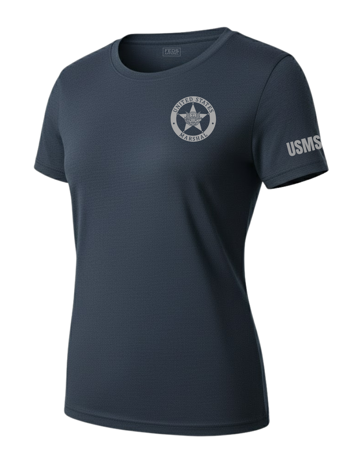 Navy Blue US Marshals Service USMS Women's Shirt - Short Sleeve (Gray)