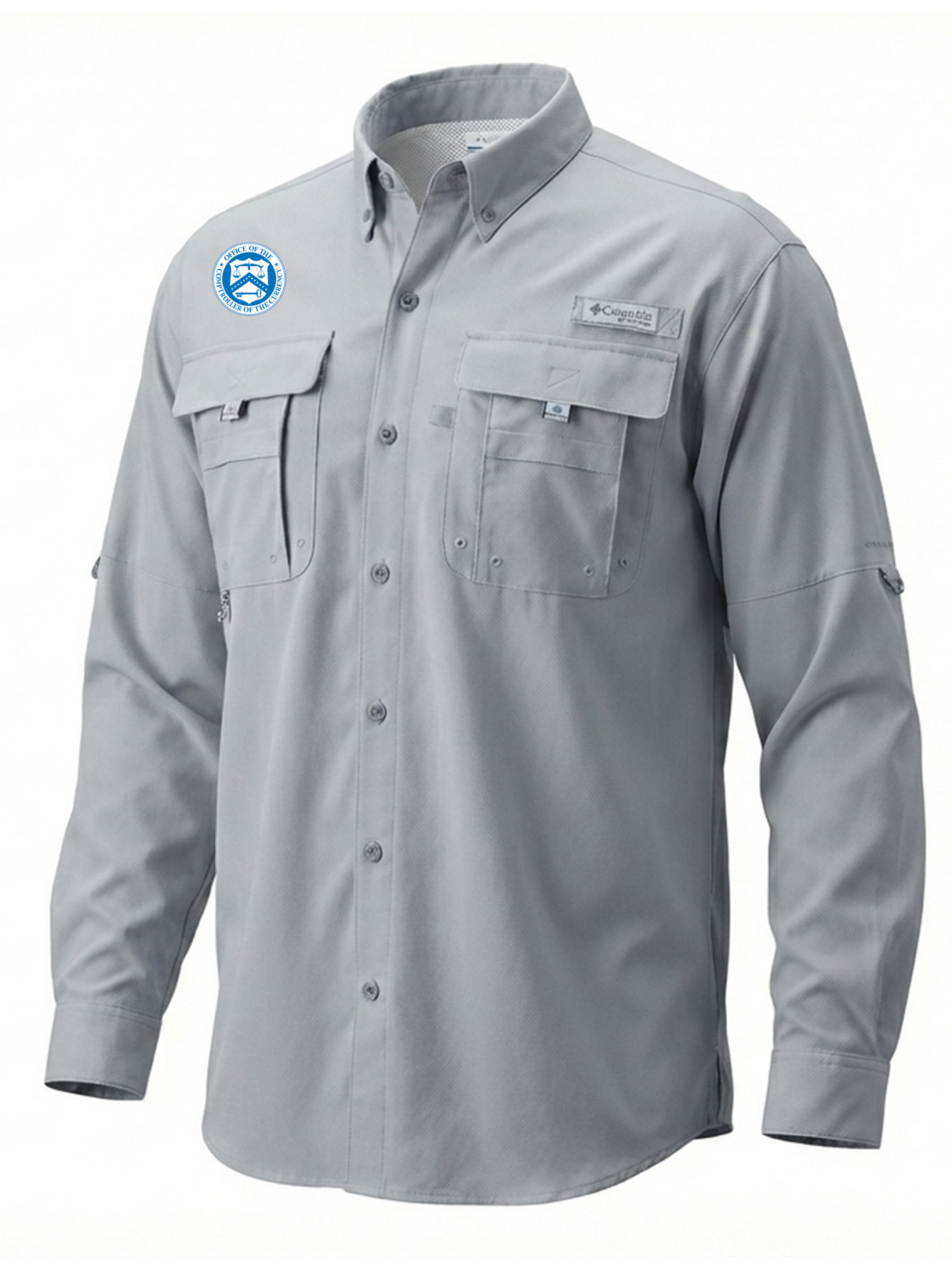The Office of the Comptroller of the Currency (OCC) Men's Columbia Bahama™ II Button Up Long-Sleeve Cool Grey government employee uniform shirt
