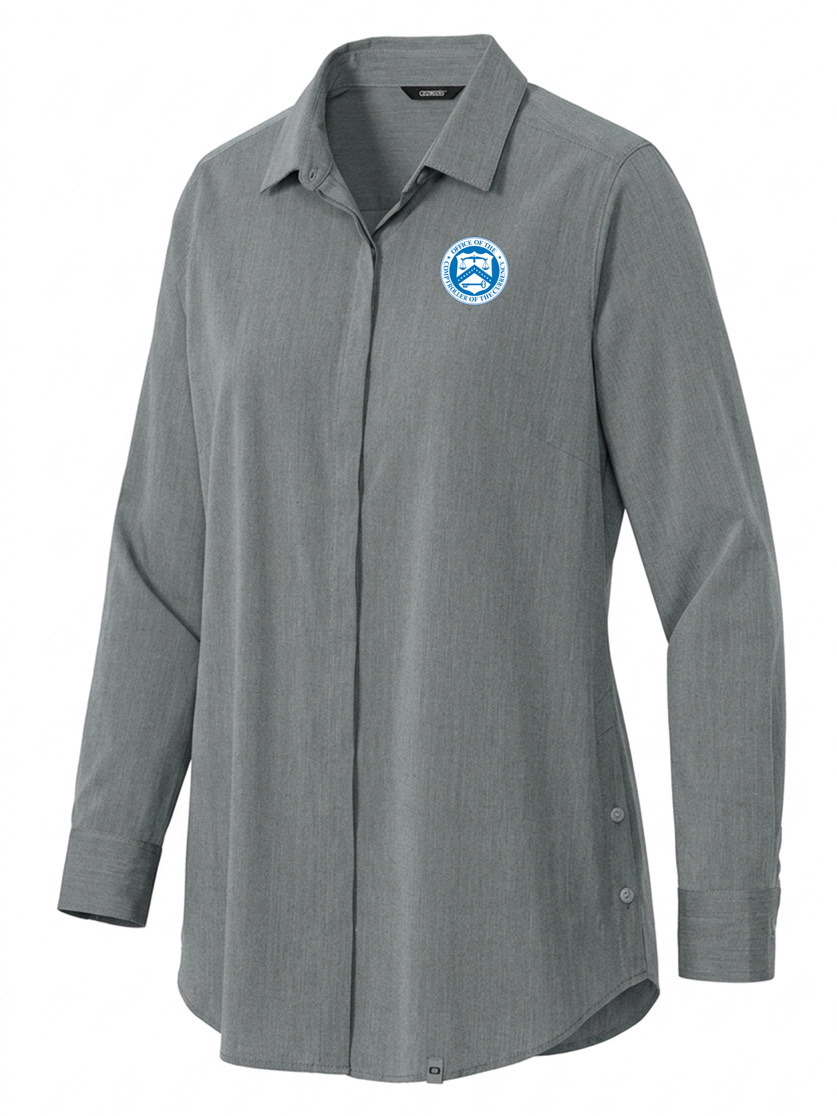 The Office of the Comptroller of the Currency (OCC) Women's Commuter Shirt Slate Gray government employee uniform shirt