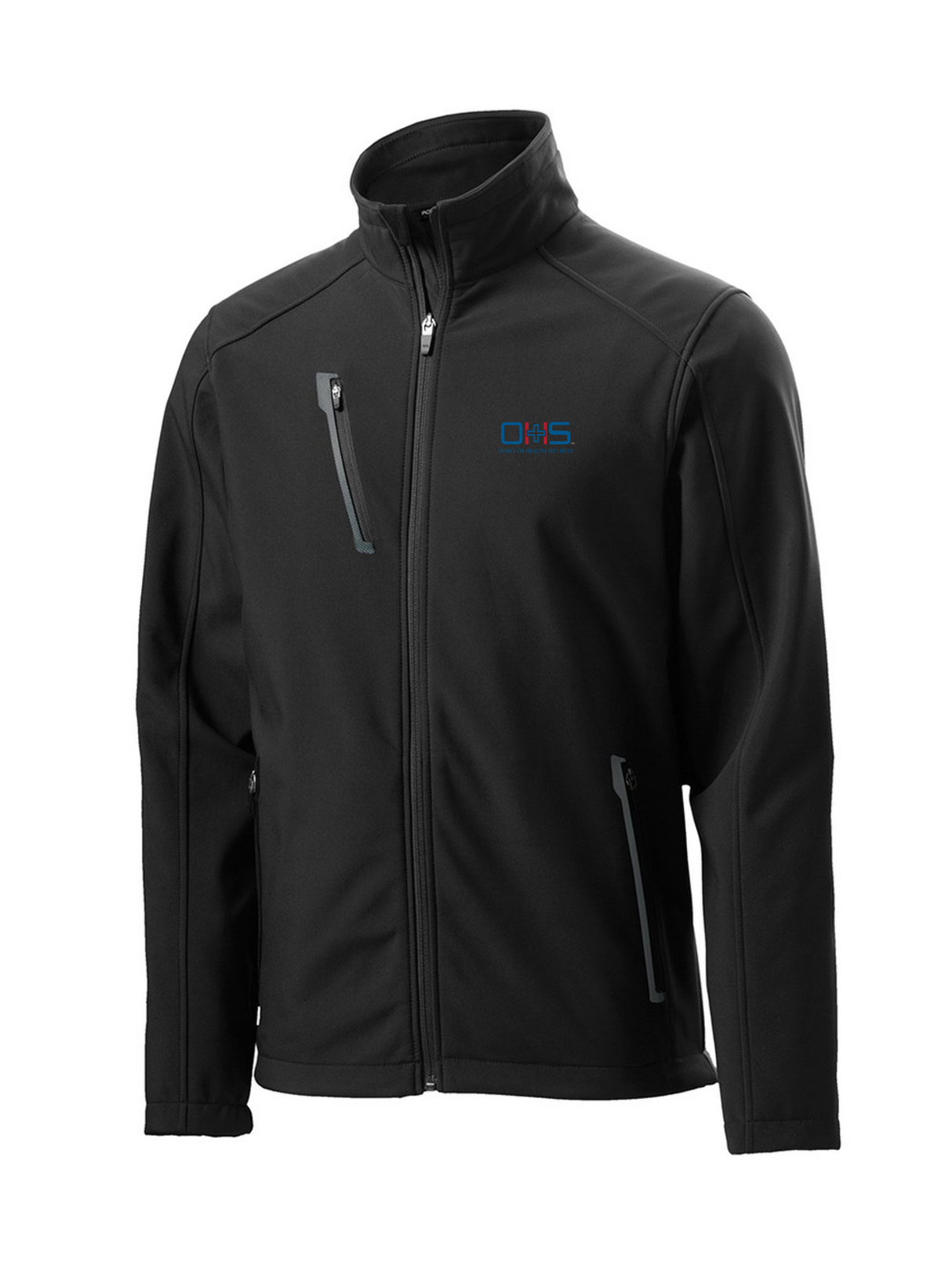 OHS Logo Men's Tactical Soft Shell Full-Zip Jacket - Black