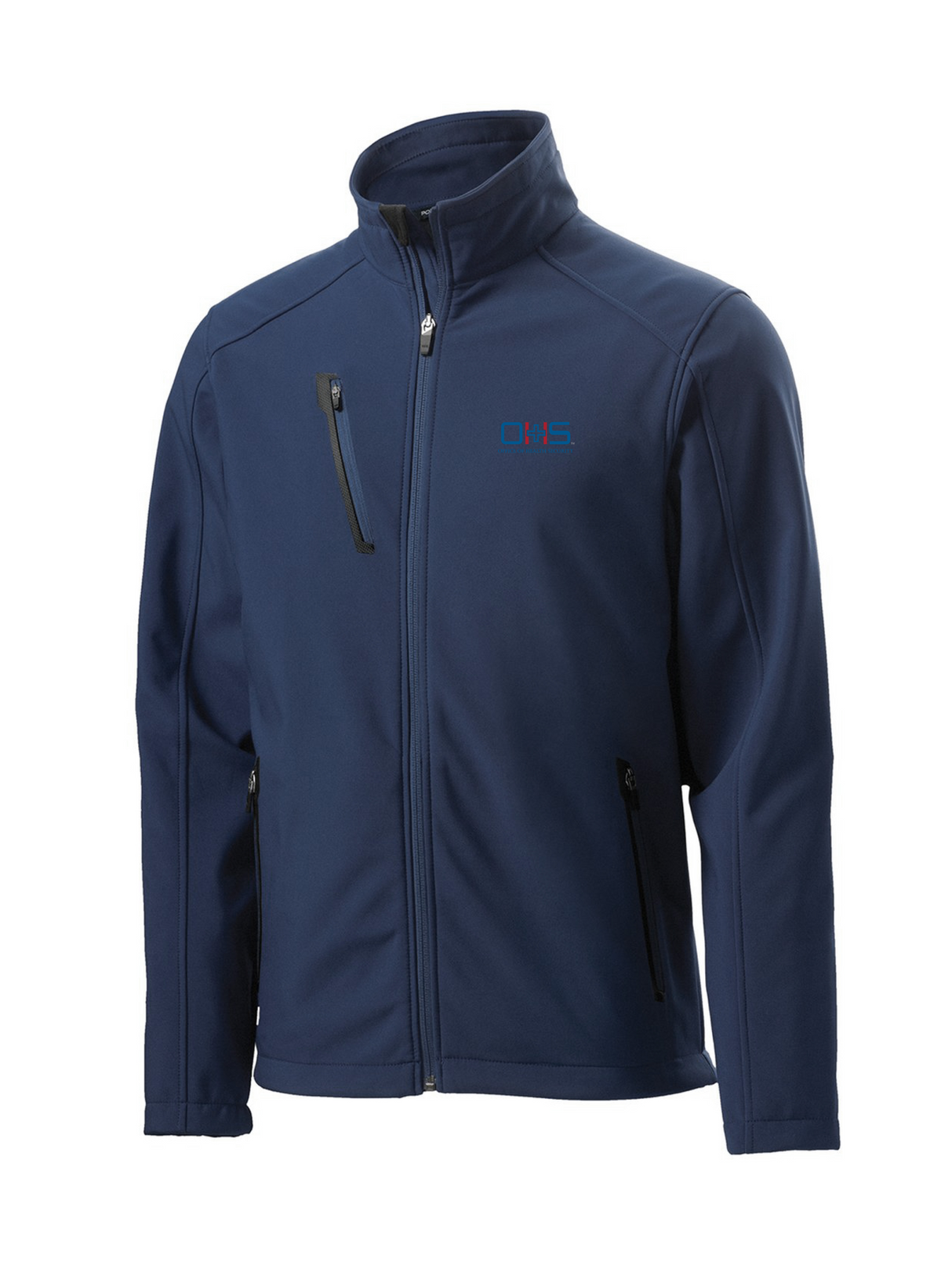 OHS Logo Men's Tactical Soft Shell Full-Zip Jacket - Navy Blue