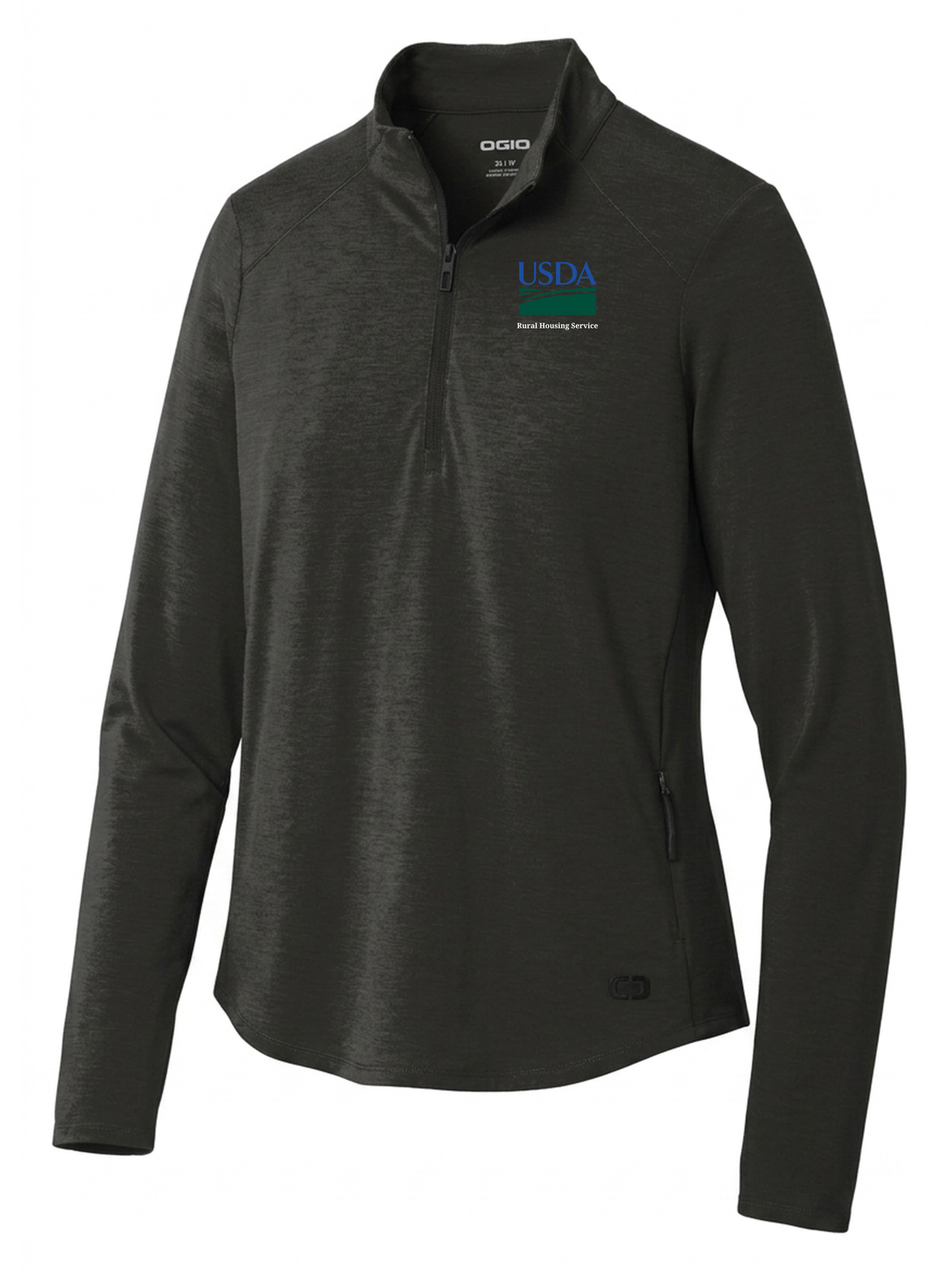 Rural Housing Service (RHS) Women's Motion 1/4 Zip Black government employee uniform shirt