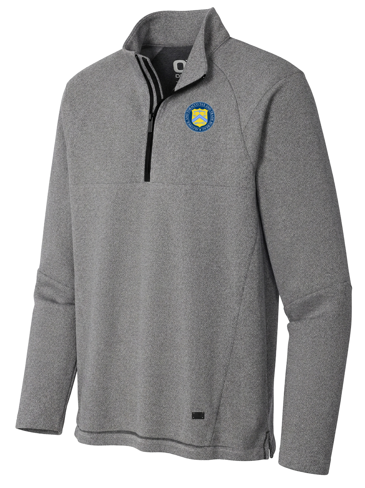 The Alcohol and Tobacco Tax and Trade Bureau (TTB) Men's Transition Quarter Zip Light Gray government employee uniform shirt