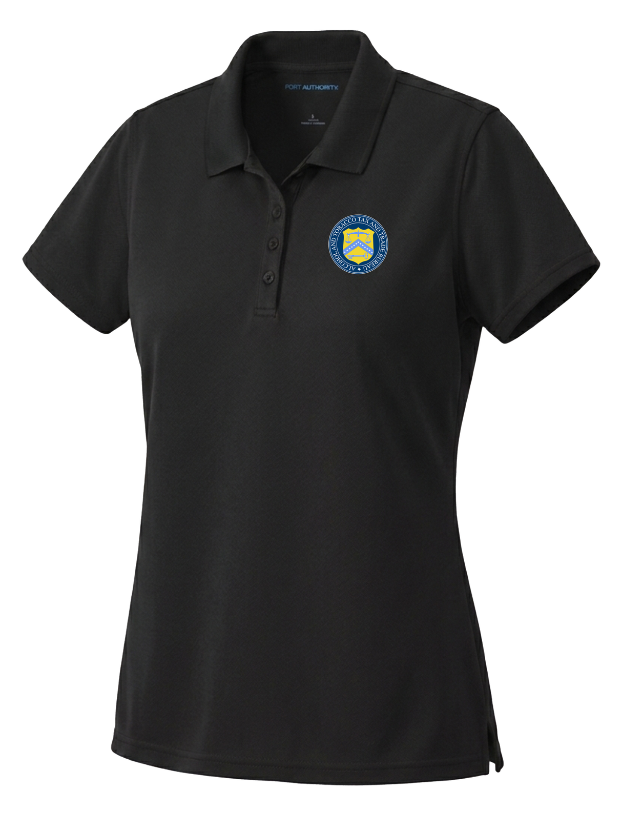 The Alcohol and Tobacco Tax and Trade Bureau (TTB) Women's Dri Fit Polo Black government employee uniform shirt