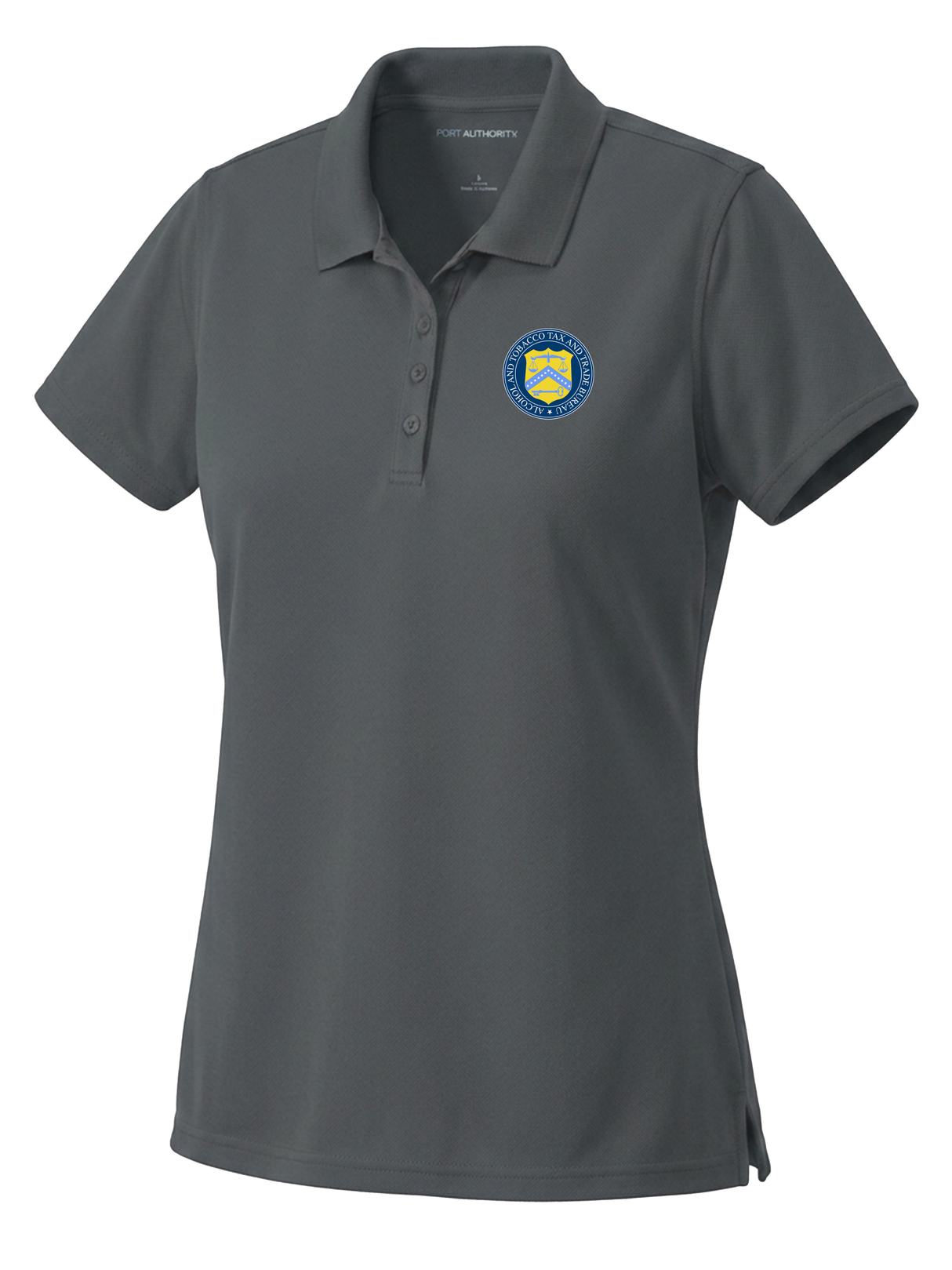 The Alcohol and Tobacco Tax and Trade Bureau (TTB) Women's Dri Fit Polo Slate Gray government employee uniform shirt
