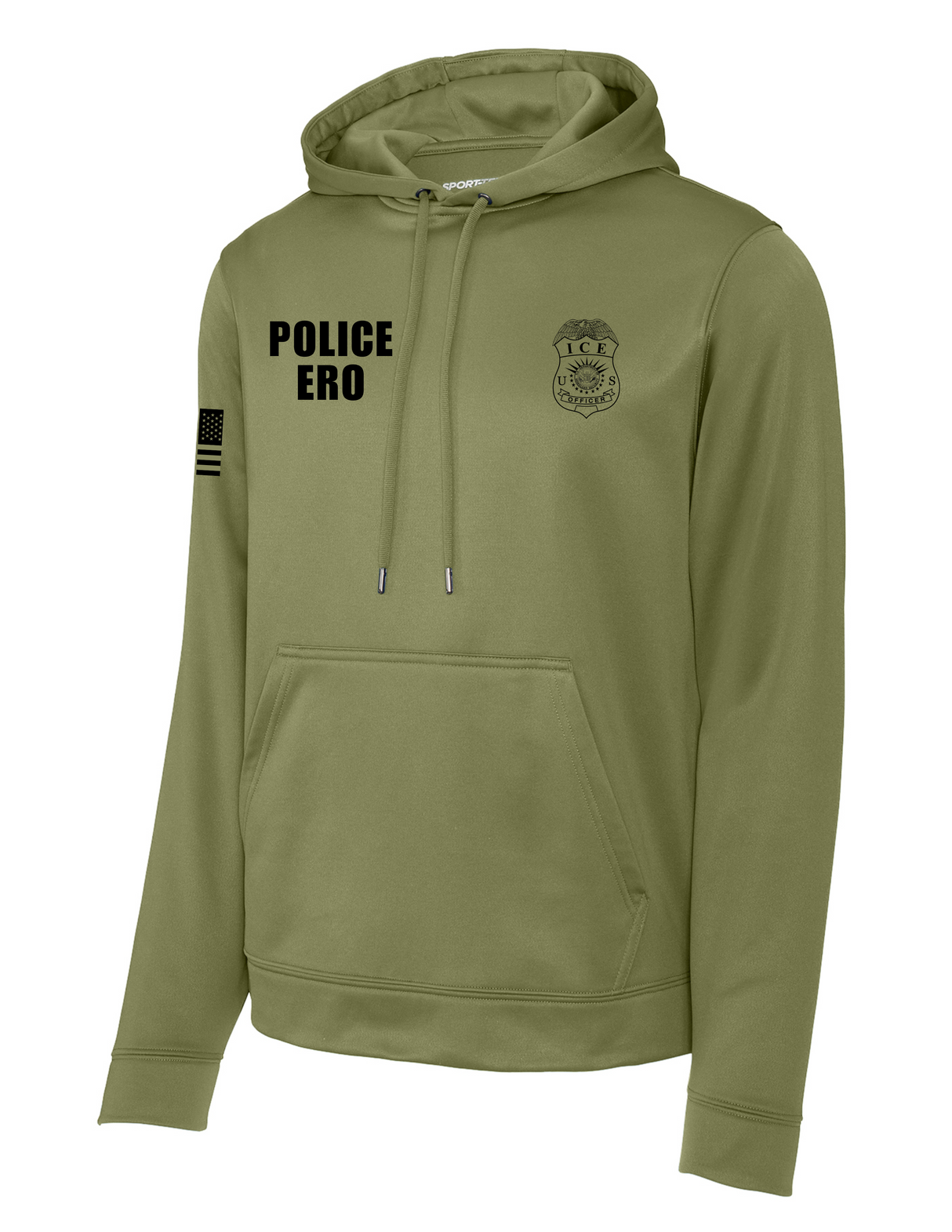 U.S. Immigration and Customs Enforcement (ICE) Enforcement and Removal Operations (ERO) Hoodie Drab