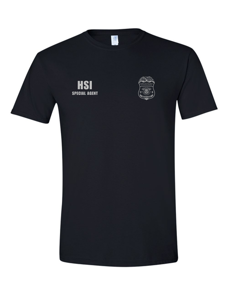 U.S. Immigration and Customs Enforcement (ICE) Homeland Security Investigations (HSI) Identifier T-Shirt Black