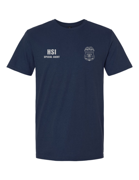 U.S. Immigration and Customs Enforcement (ICE) Homeland Security Investigations (HSI) Identifier T-Shirt Navy