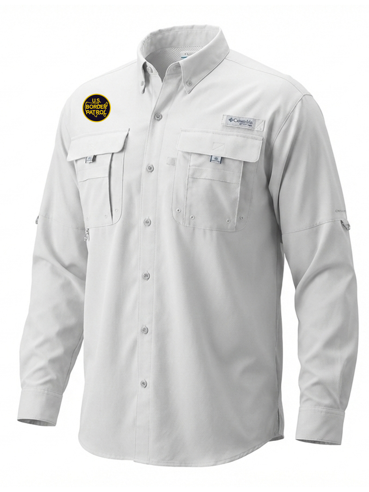 U.S. Customs and Border Patrol (USBP) Men's Columbia Bahama™ II Button Up Long-Sleeve White government employee uniform shirt
