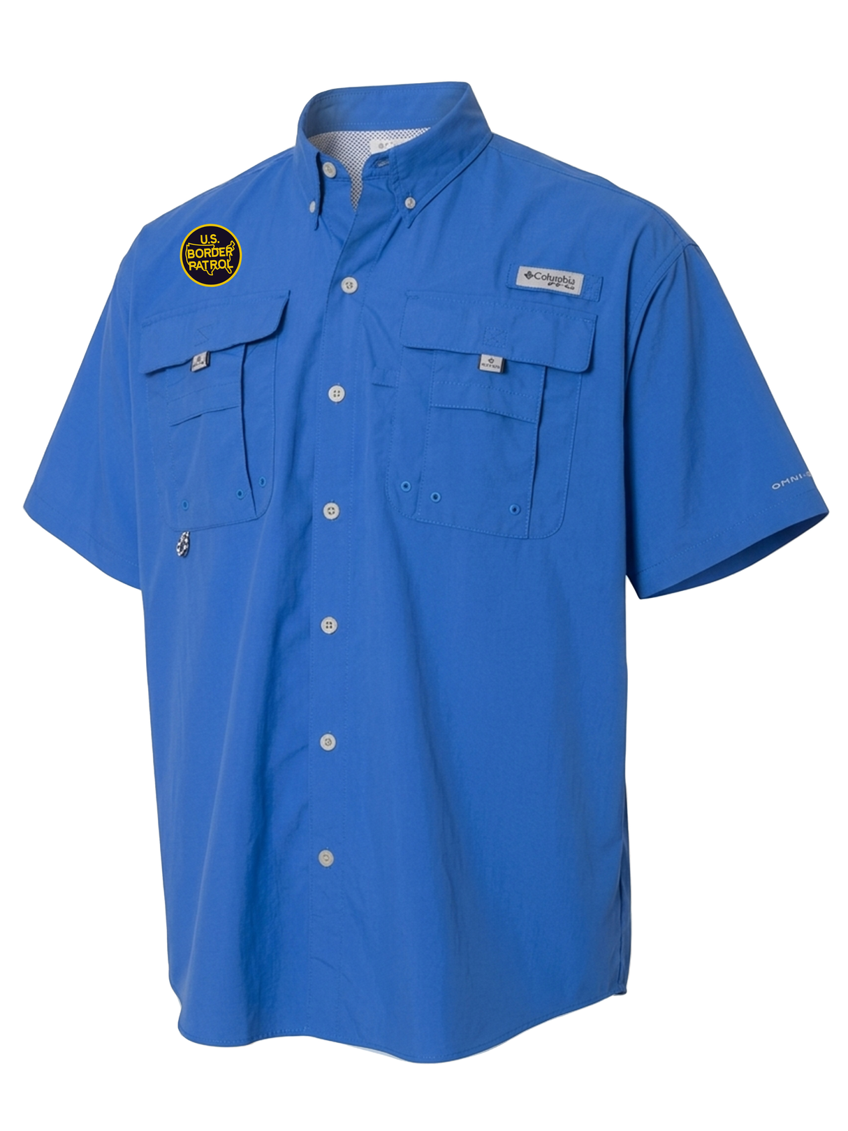 U.S. Customs and Border Patrol (USBP) Men's Columbia Bahama™ II Button Up Short Sleeve Royal Blue government employee uniform shirt