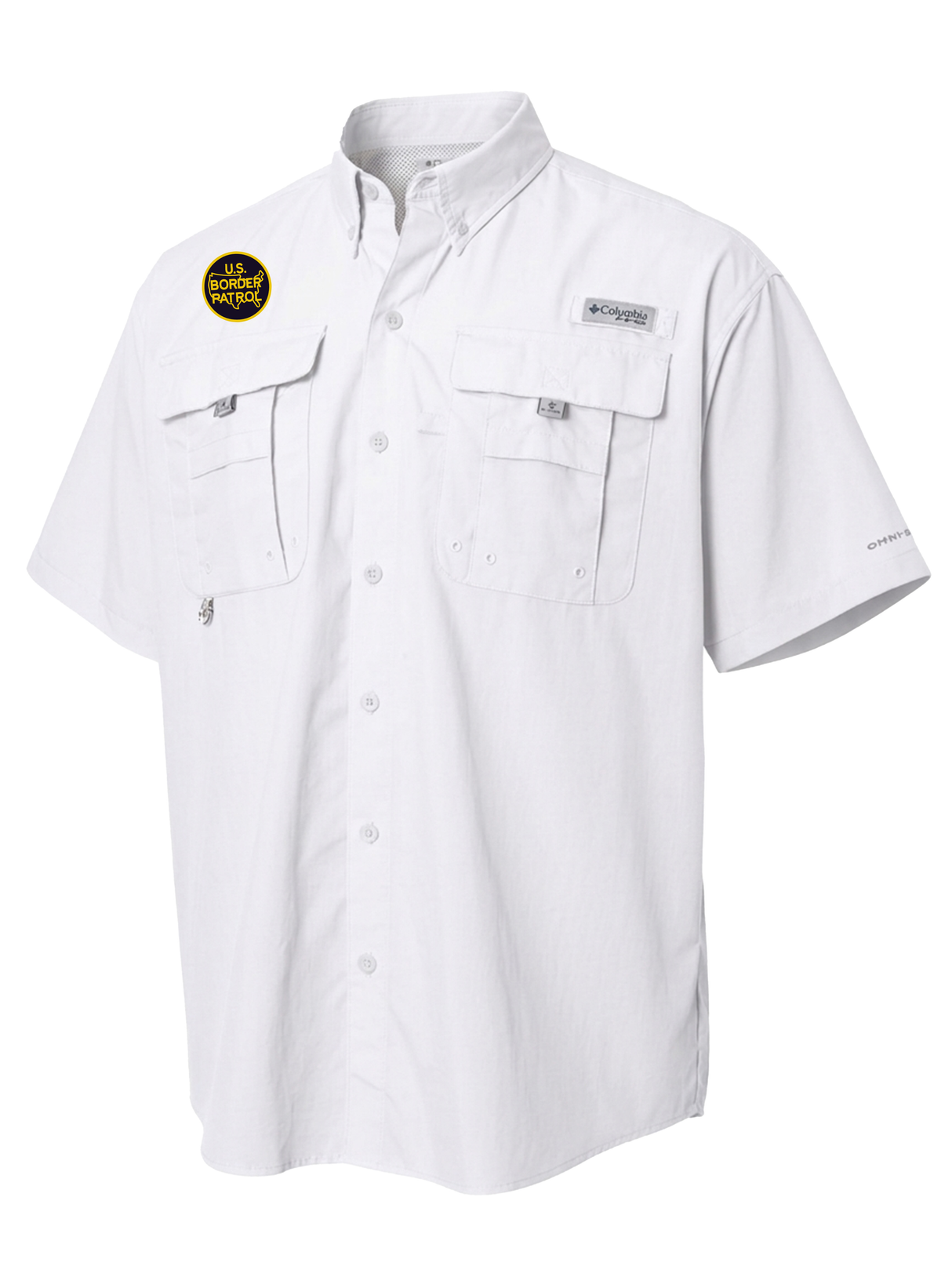 U.S. Customs and Border Patrol (USBP) Men's Columbia Bahama™ II Button Up Short Sleeve White government employee uniform shirt
