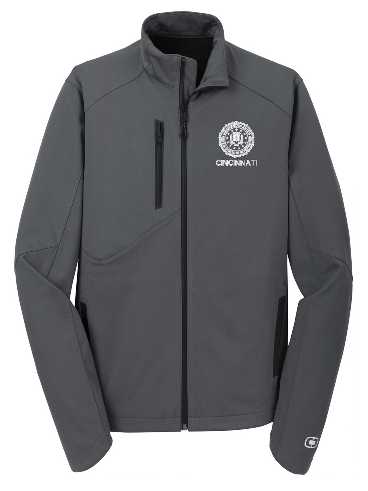 FBI Cincinnati Men's Crux Soft Shell Slate Gray government employee uniform shirt