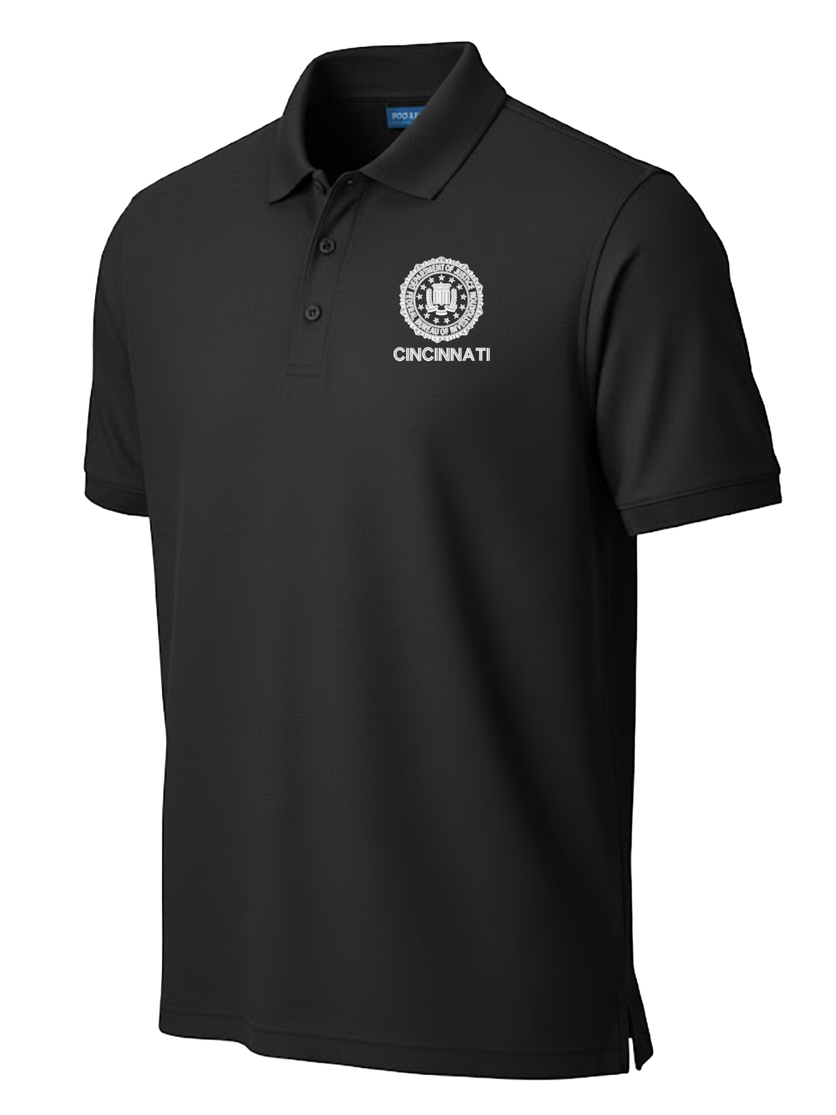 FBI Cincinnati Polo Shirt - Men's Short Sleeve Black government employee uniform shirt