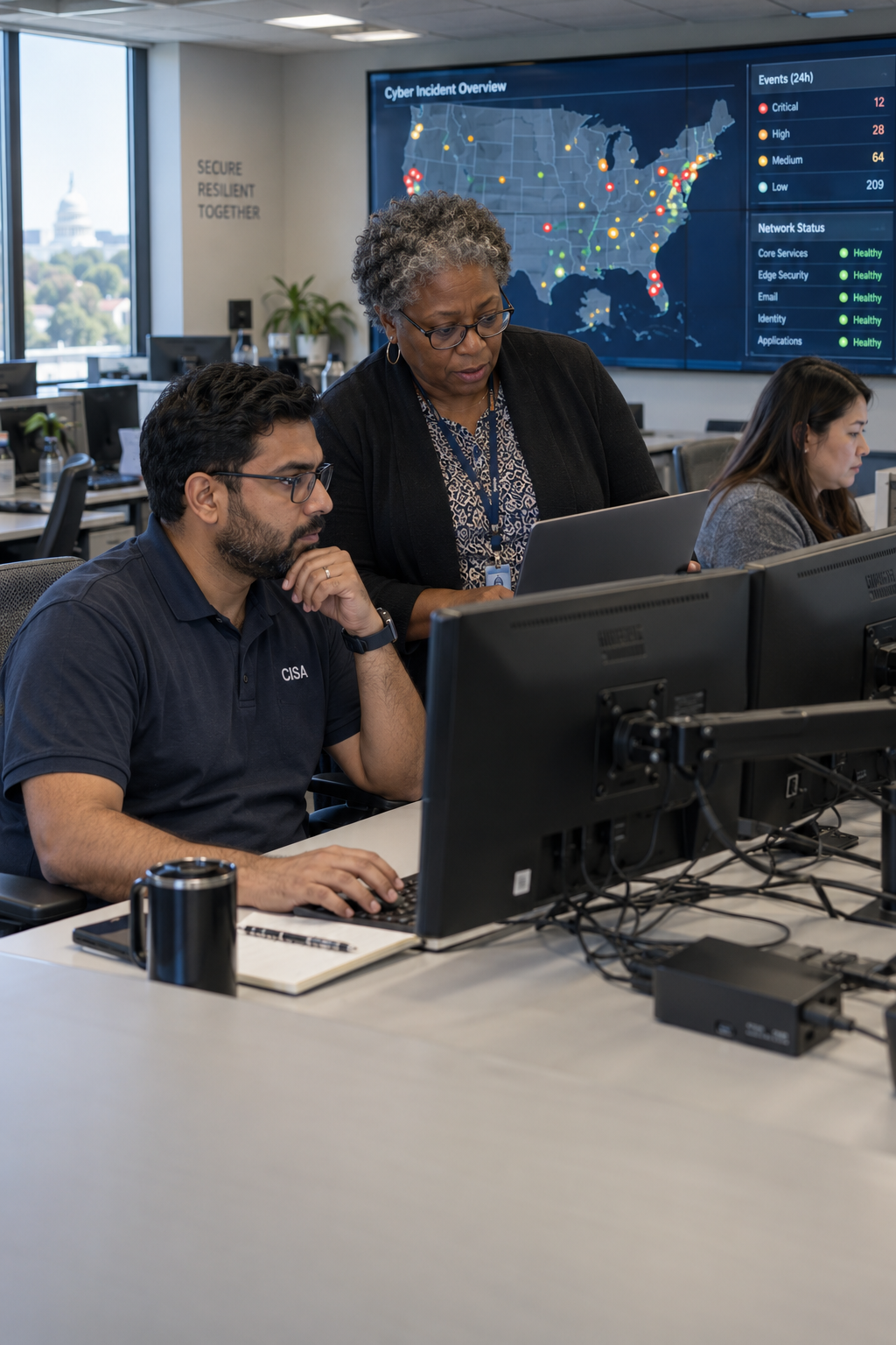 CISA employees at work — generated illustrative agency card photograph