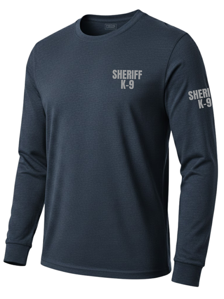 Navy Blue Sheriff K-9 Men's Shirt - Long Sleeve (Gray)