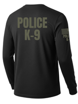 Black Police K-9 Men's Shirt - Long Sleeve (Green)