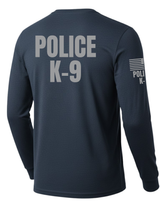 Navy Blue Police K-9 Men's Shirt - Long Sleeve (Gray)