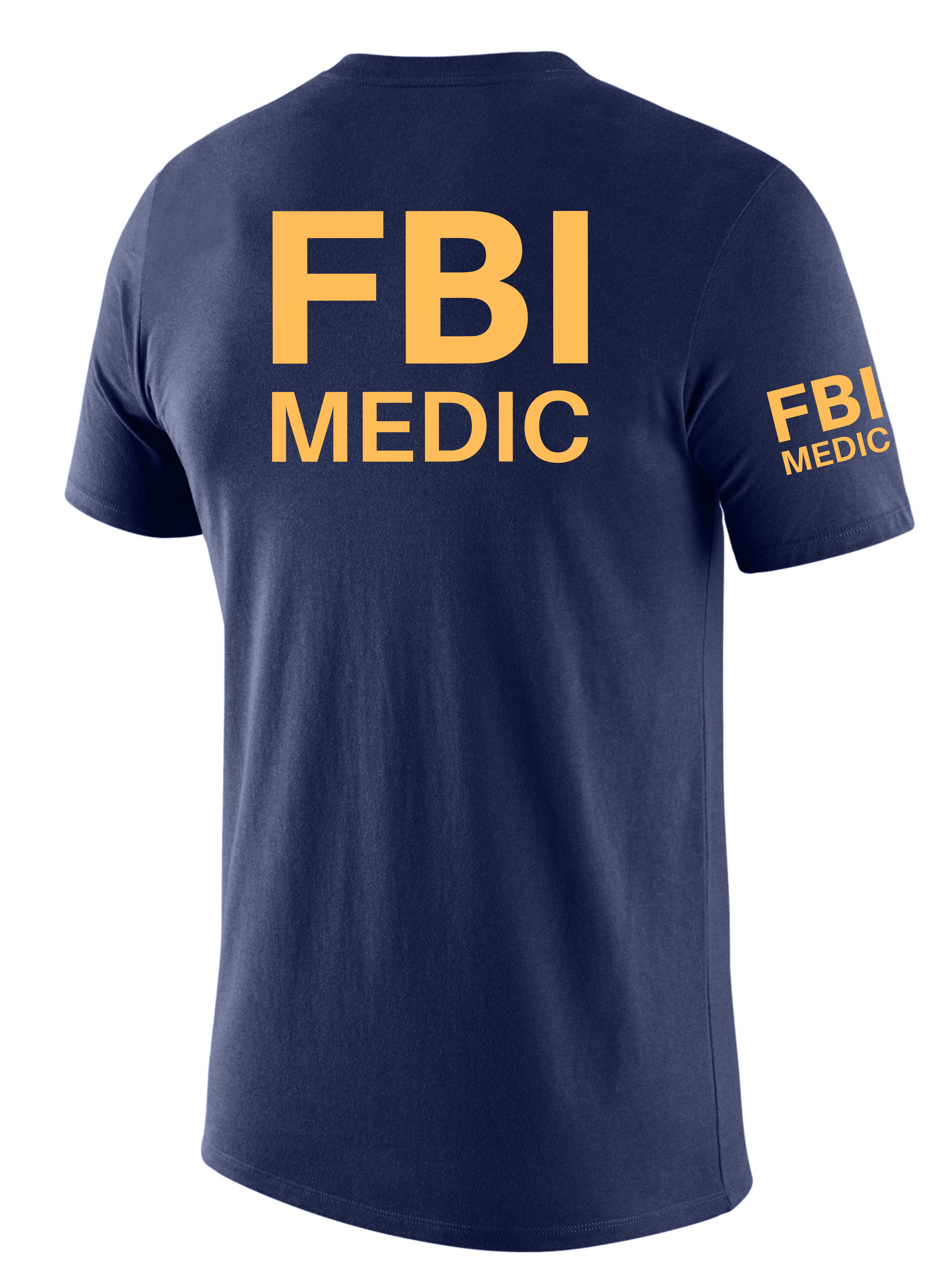 8SM2 USA製 FBIプリントTシャツ ネイビー L 古着used FBI Lab Agency 