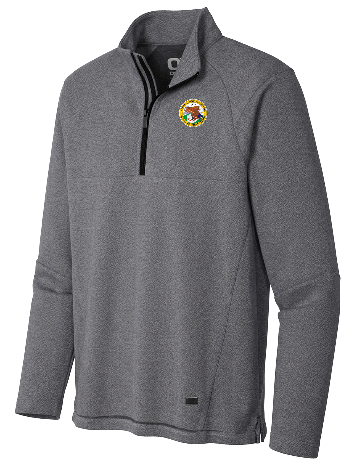 Bureau of Indian Affairs (BIA) Men's Transition Quarter Zip  Slate Gray government employee uniform shirt