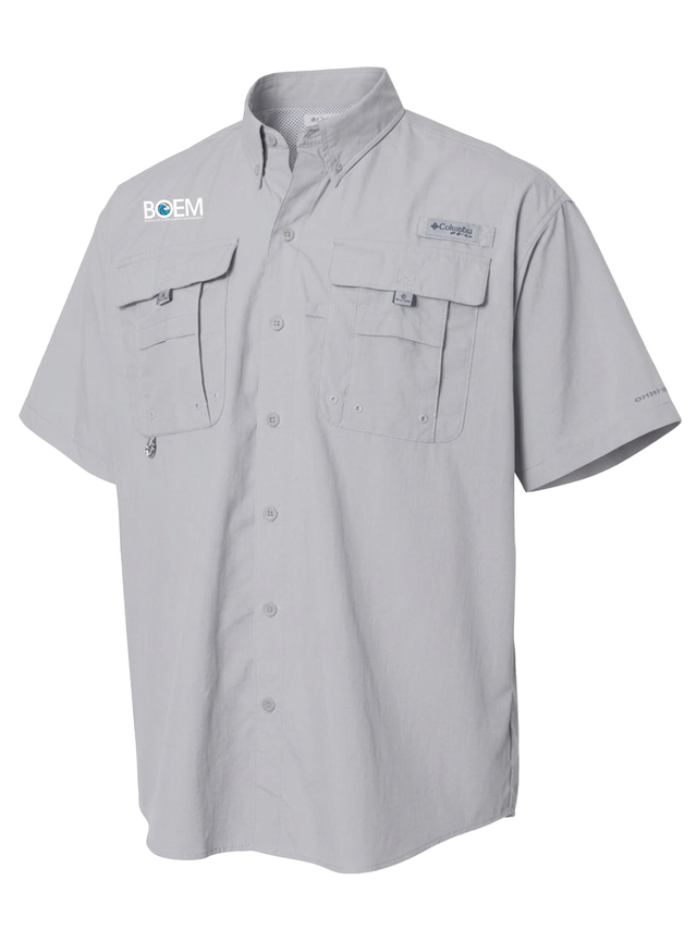 Bureau of Ocean Energy Management (BOEM) Men's Columbia Bahama™ II Button Up Short Sleeve  Cool Grey government employee uniform shirt