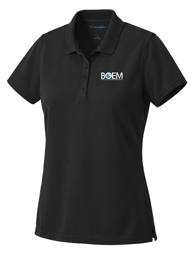 Bureau of Ocean Energy Management (BOEM) Women's Dri Fit Polo  Black government employee uniform shirt