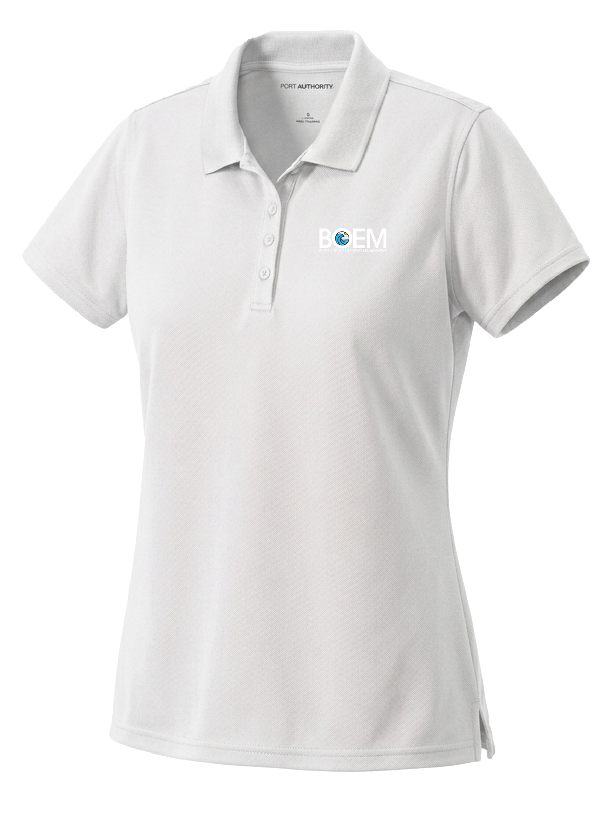 Bureau of Ocean Energy Management (BOEM) Women's Dri Fit Polo  White government employee uniform shirt