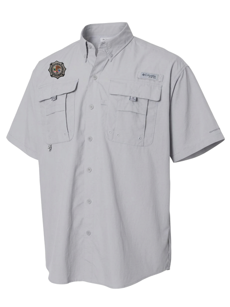 Federal Bureau of Prisons (BOP) Men's Columbia Bahama™ II Button Up Short Sleeve  Cool Grey government employee uniform shirt