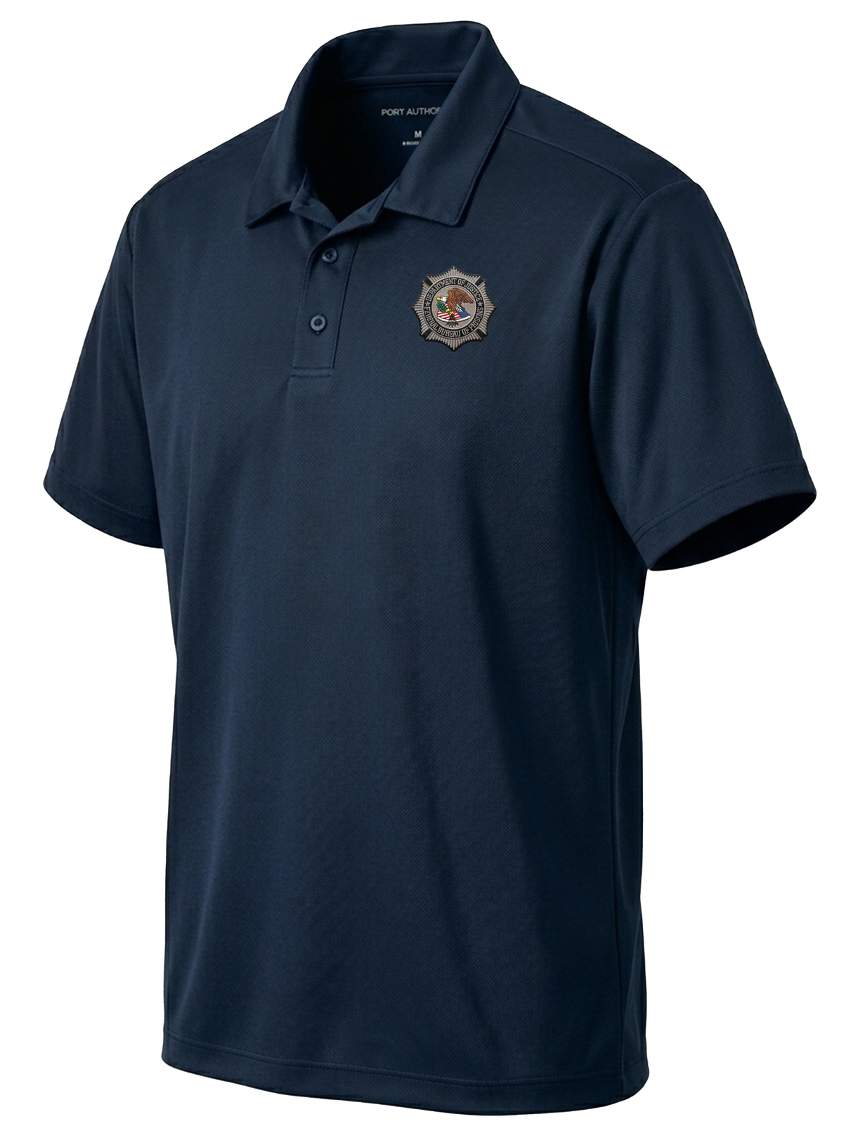 Federal Bureau of Prisons (BOP) Men's Dri Fit Polo  Navy Blue government employee uniform shirt