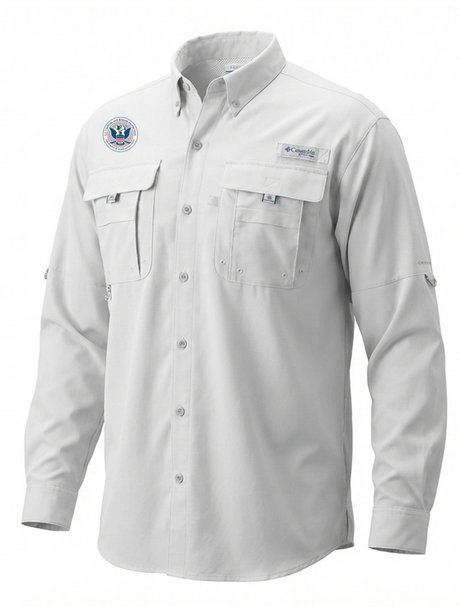 U.S. Customs and Border Protection (CBP) Men's Columbia Bahama™ II Button Up Long-Sleeve  White government employee uniform shirt