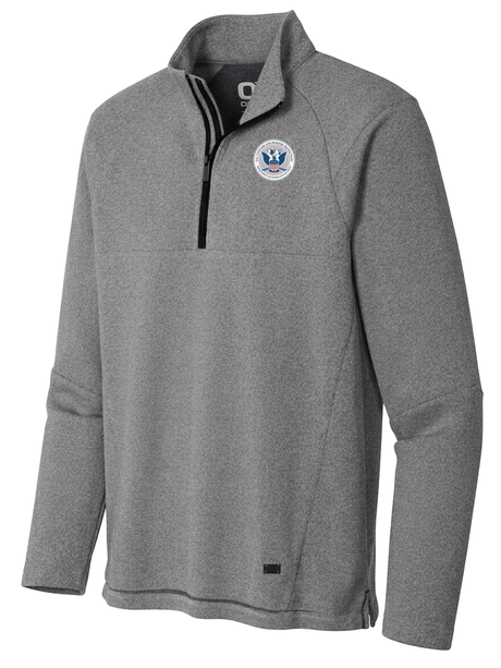 U.S. Customs and Border Protection (CBP) Men's Transition Quarter Zip  Light Gray government employee uniform shirt