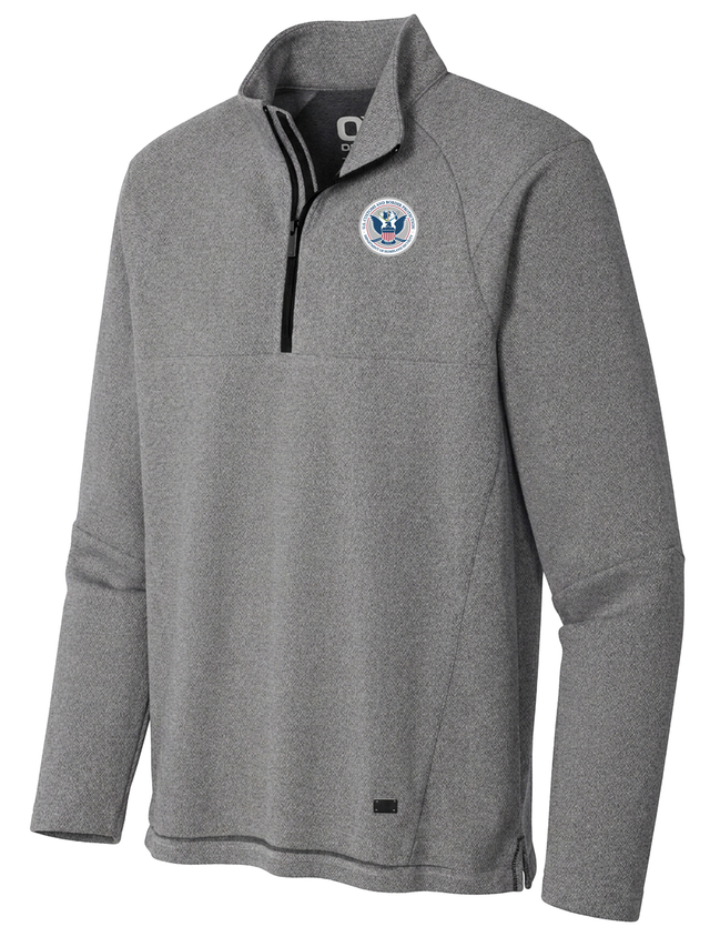 U.S. Customs and Border Protection (CBP) Men's Transition Quarter Zip  Light Gray government employee uniform shirt