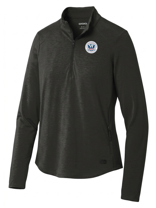 U.S. Customs and Border Protection (CBP) Women's Motion 1/4 Zip  Black government employee uniform shirt