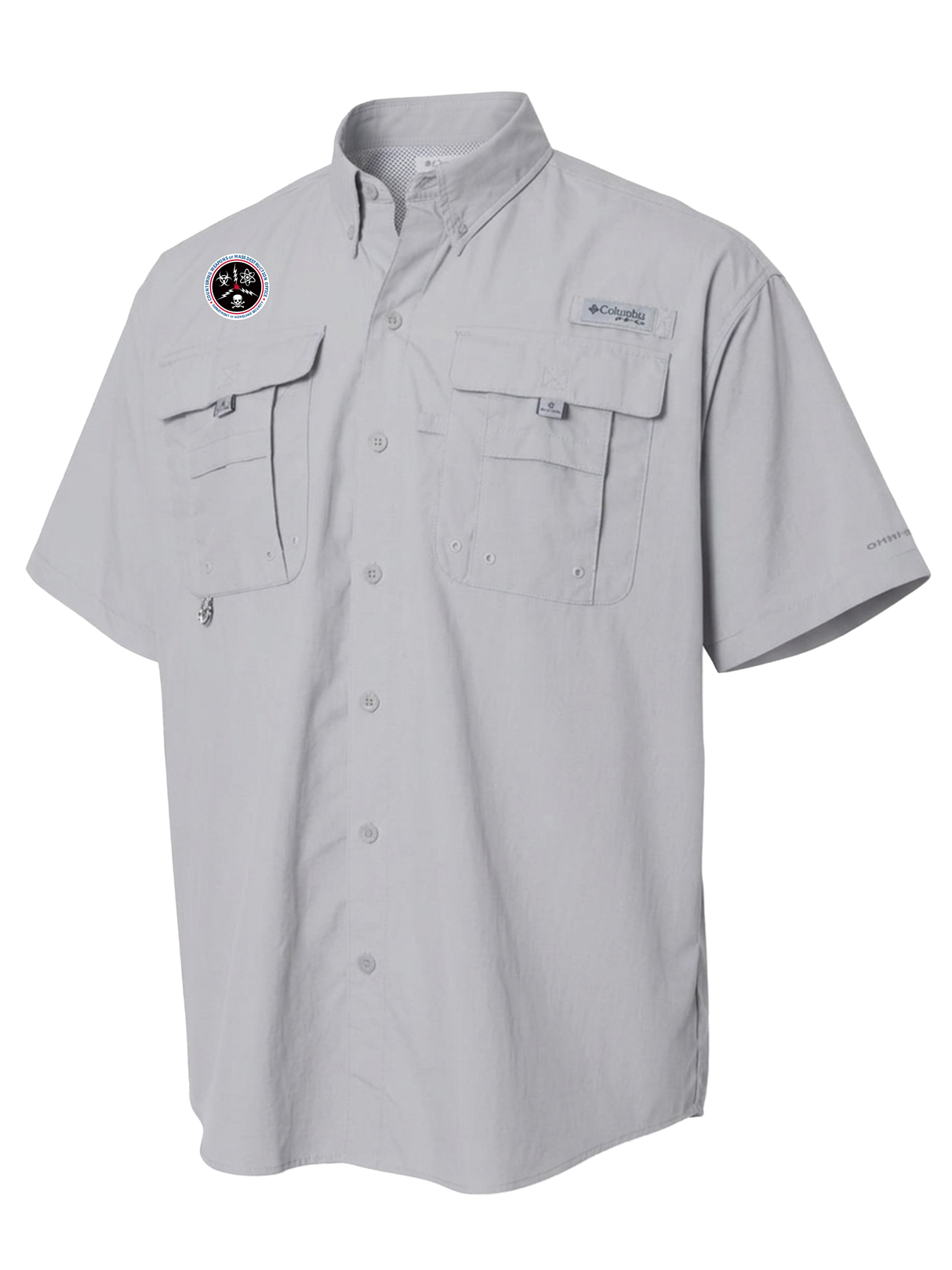 Countering Weapons of Mass Destruction Office (CWMD) Men's Columbia Bahama™ II Button Up Short Sleeve Cool Grey government employee uniform shirt