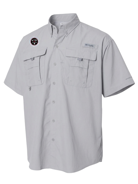 Countering Weapons of Mass Destruction Office (CWMD) Men's Columbia Bahama™ II Button Up Short Sleeve Cool Grey government employee uniform shirt