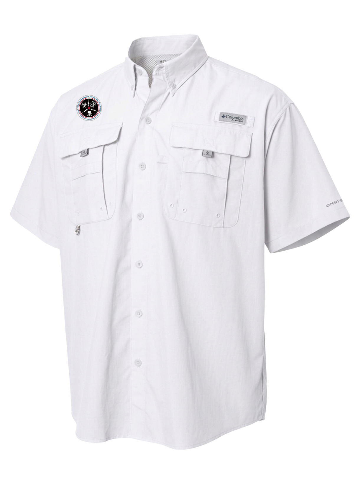 Countering Weapons of Mass Destruction Office (CWMD) Men's Columbia Bahama™ II Button Up Short Sleeve White government employee uniform shirt