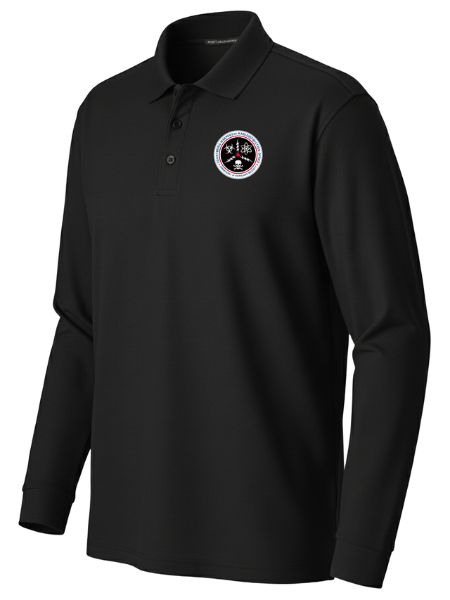 Countering Weapons of Mass Destruction Office (CWMD) Men's Long Sleeve Polo Black government employee uniform shirt
