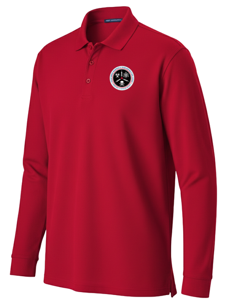 Countering Weapons of Mass Destruction Office (CWMD) Men's Long Sleeve Polo Red government employee uniform shirt