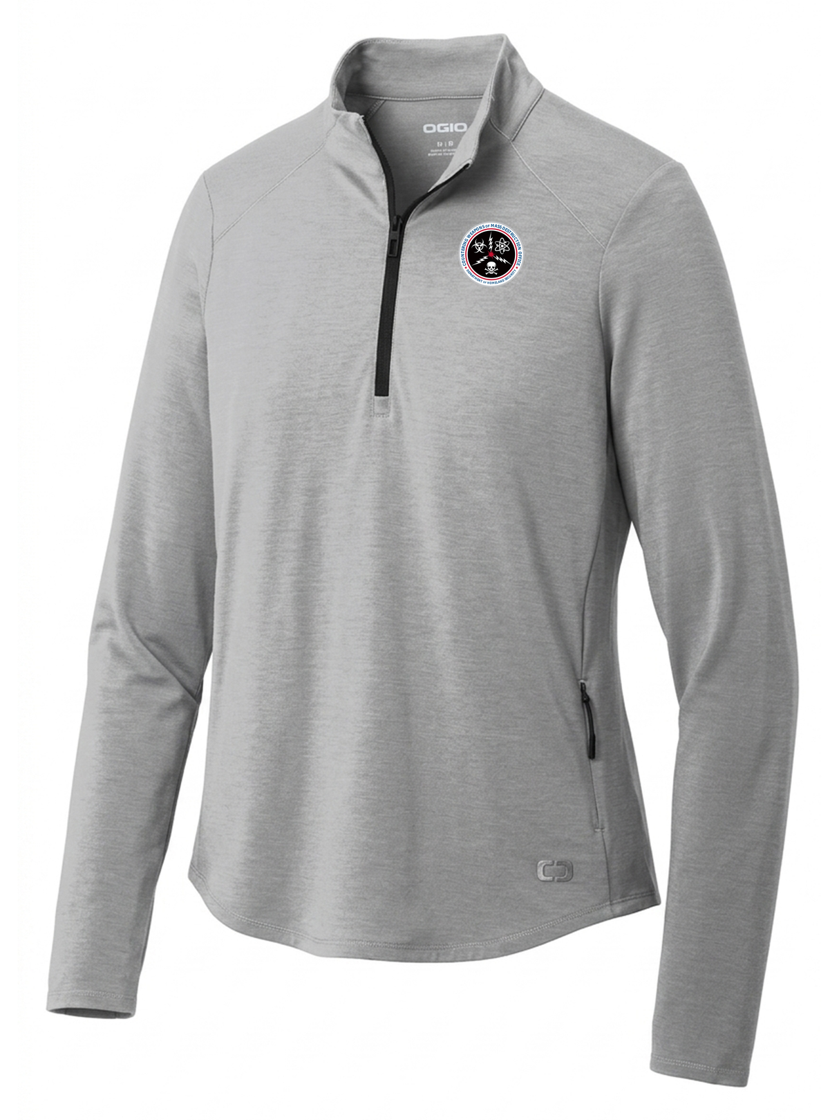 Countering Weapons of Mass Destruction Office (CWMD) Women's Motion 1/4 Zip Light Gray government employee uniform shirt