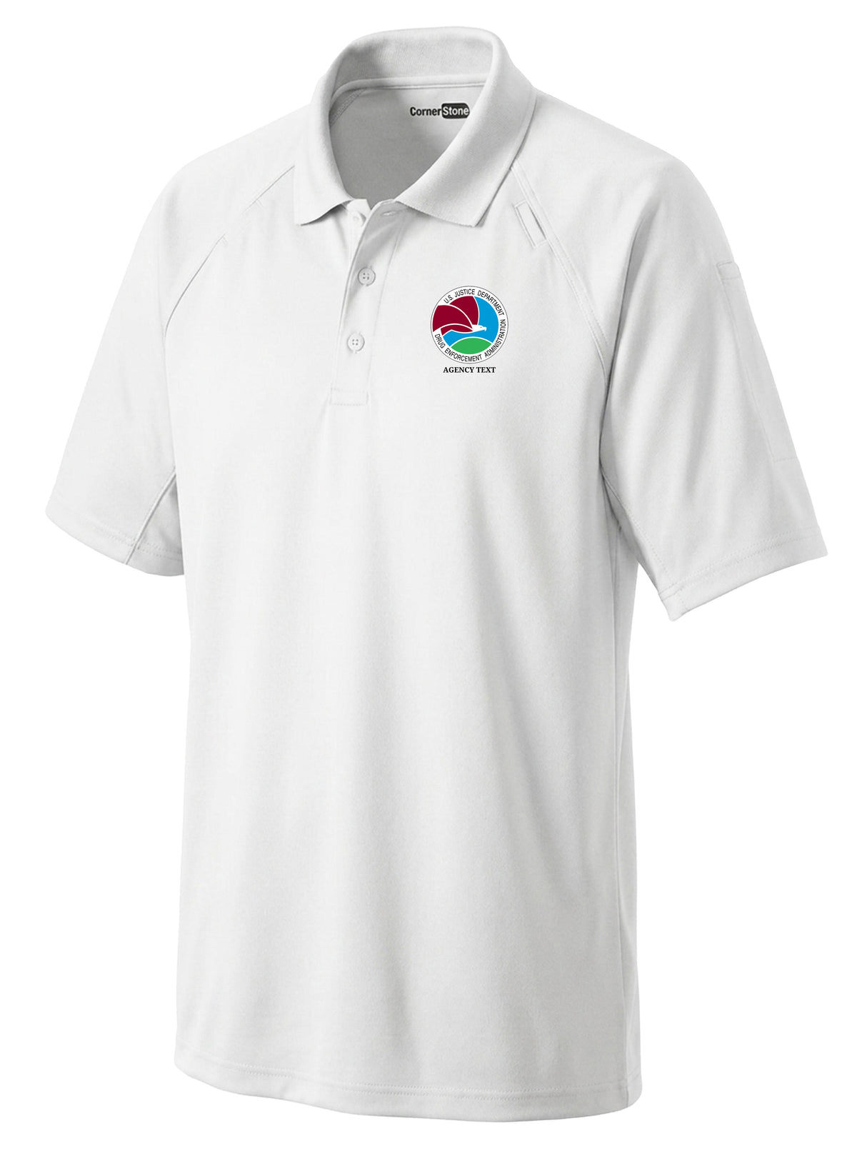 Drug Enforcement Administration (DEA) Men's Tactical Polo  White government employee uniform shirt