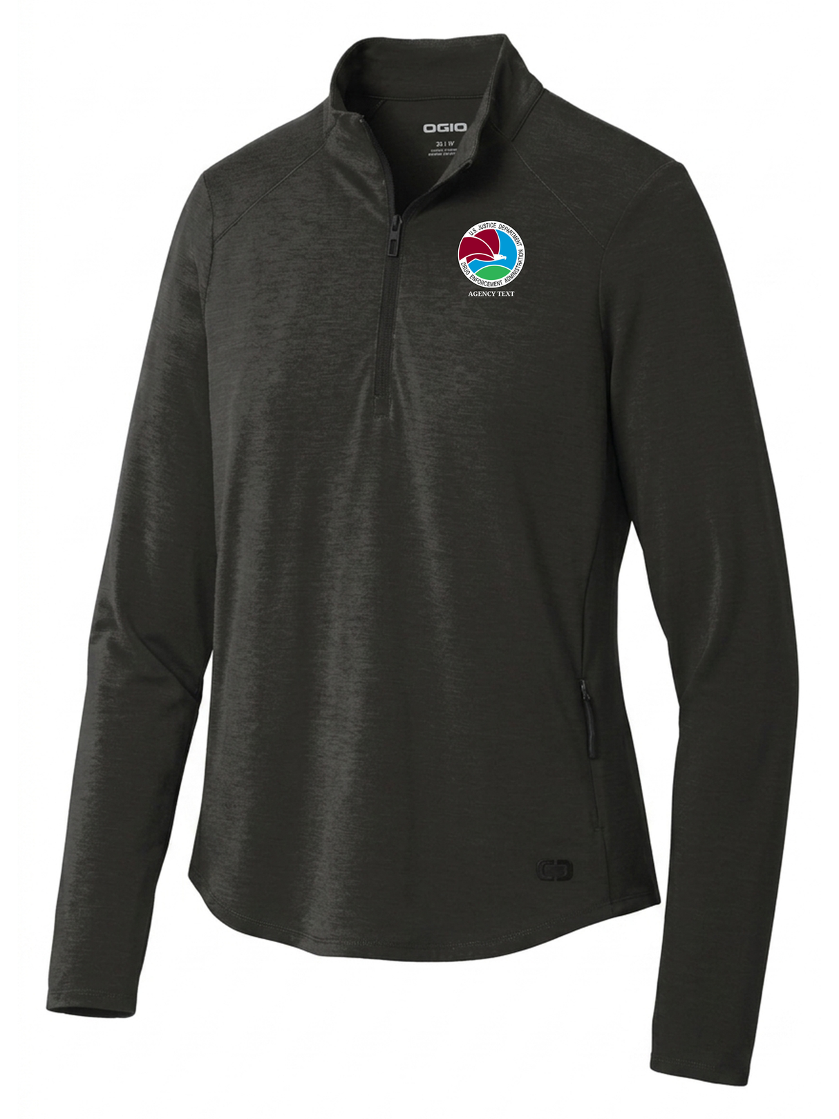 Drug Enforcement Administration (DEA) Women's Motion 1/4 Zip  Black government employee uniform shirt