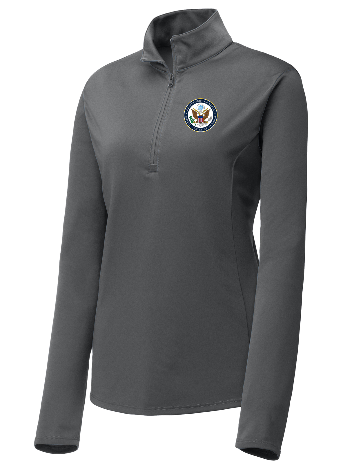 U.S. Department of State Women's Lightweight Dri Fit 1/4 Zip  Slate Gray government employee uniform shirt
