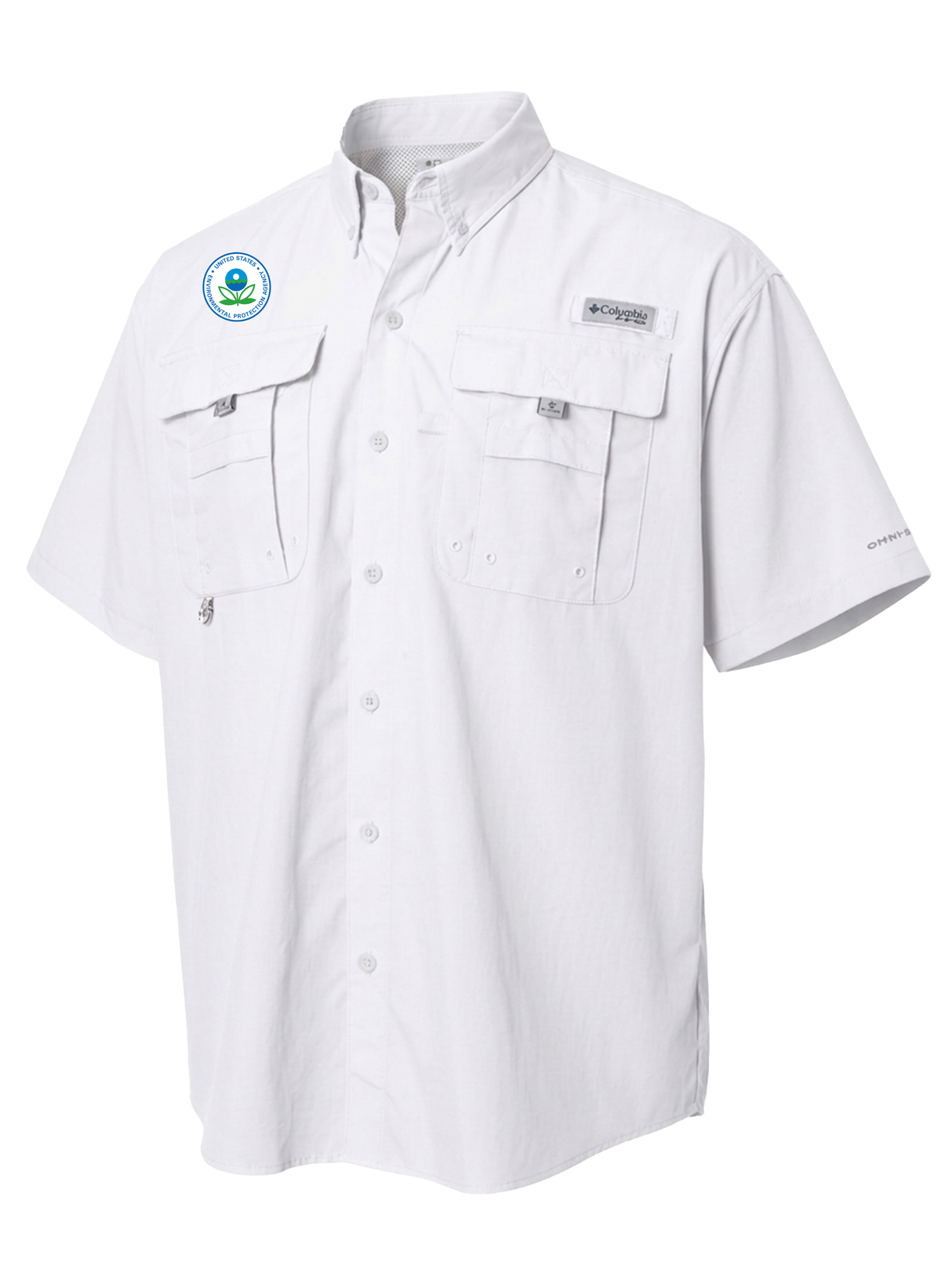 Environmental Protection Agency (EPA) Men's Columbia Bahama™ II Button Up Short Sleeve  White government employee uniform shirt