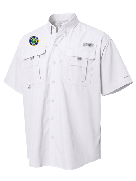 Federal Aviation Administration (FAA) Men's Columbia Bahama™ II Button Up Short Sleeve  White government employee uniform shirt